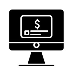 Internet banking icon in glyph style