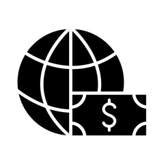 World economic icon in glyph style