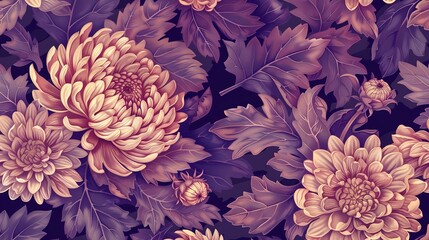 Chrysanthemum seamless pattern wallpaper