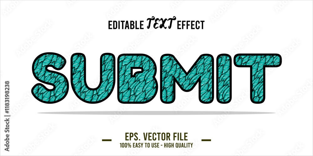 Fototapete typography submit word art illustration, editable text effect, eps file format