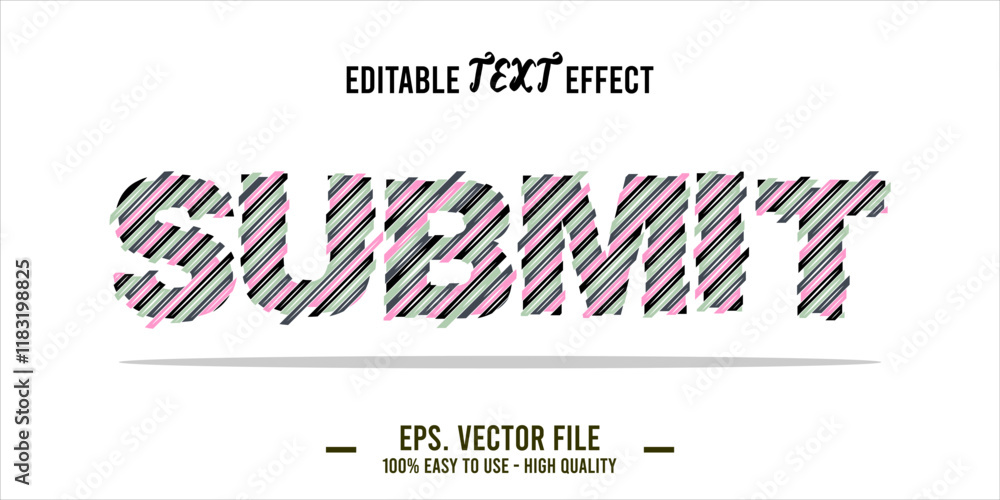 Fototapete typography submit word art illustration, editable text effect, eps file format