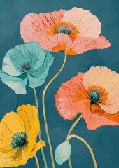 Poppy flower flowers poppy illustration.