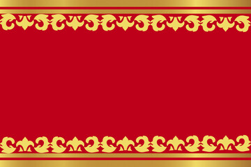 red background with golden frame