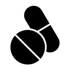 Pills, drug icon in glyph style