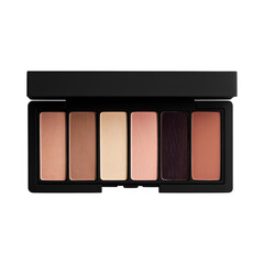 Compact Eyeshadow Palette with Neutral Shades on transparent background