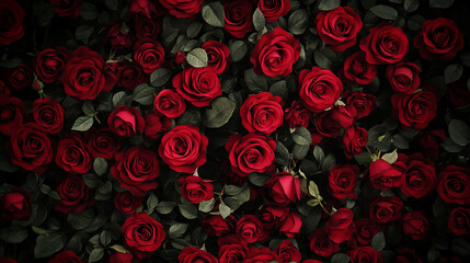 the red rose flower pattern wallpaper