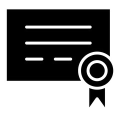 Certificate icon in glyph style