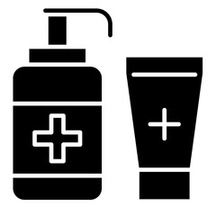 Alcohol gel icon in glyph style