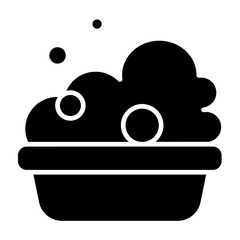Basin with bubble icon in glyph style