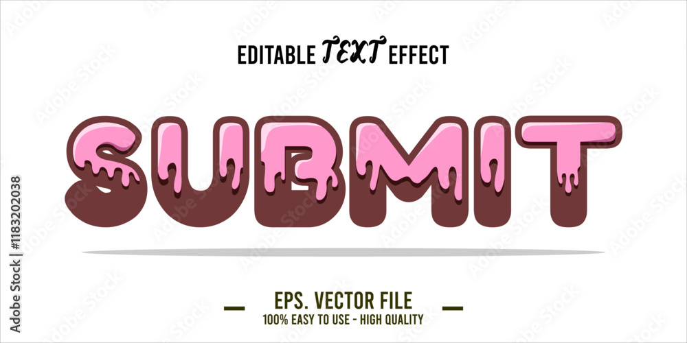 Fototapete typography submit word art illustration, editable text effect, eps file format