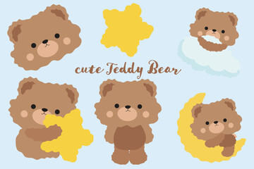 Cute Teddy Bear Character Illustrations