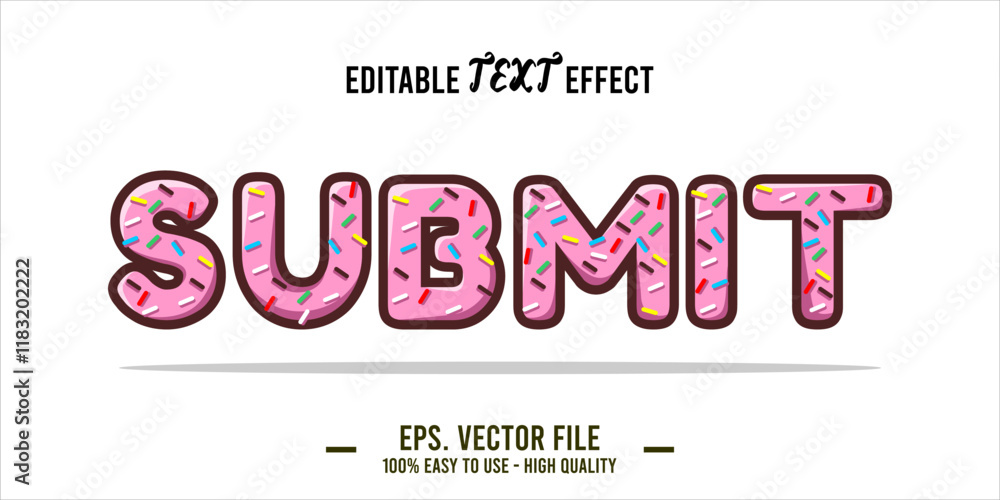 Fototapete typography submit word art illustration, editable text effect, eps file format