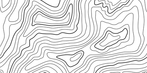 Abstract Contour Topographic Line Pattern in Black and White