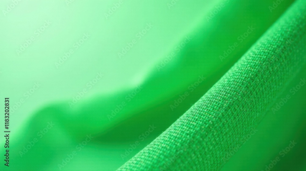 Aufkleber close-up of vibrant green fabric texture with soft drape and subtle texture