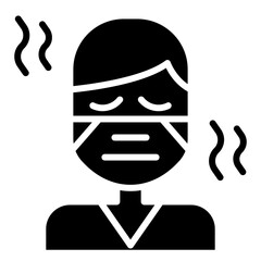 Sick man icon in glyph style