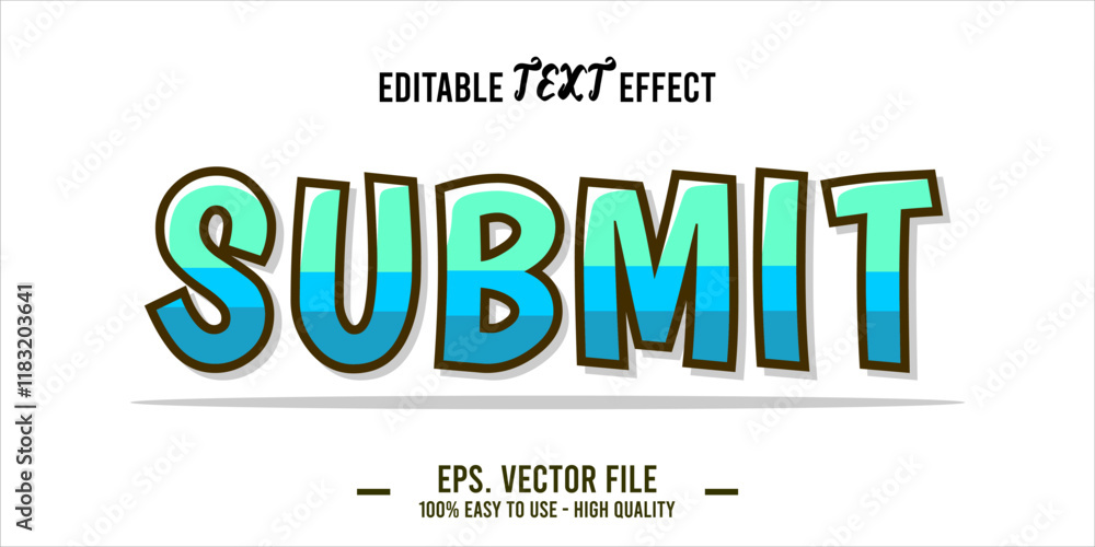 Poster typography submit word art illustration, editable text effect, eps file format