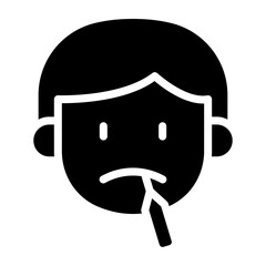 Sick man face icon in glyph style