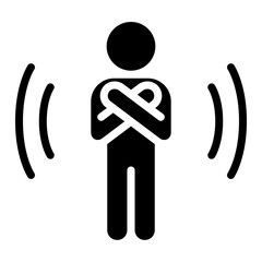 Cold person, fever icon in glyph style