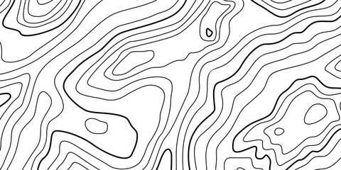 Abstract Contour Topographic Line Pattern in Black and White