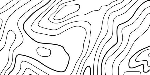 Abstract Contour Topographic Line Pattern in Black and White