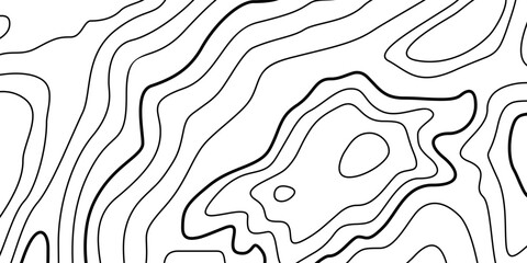 Abstract Contour Topographic Line Pattern in Black and White