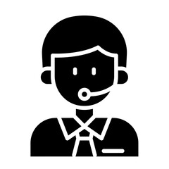 Call center icon in glyph style