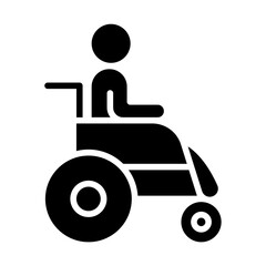 Person in wheelchair icon in glyph style