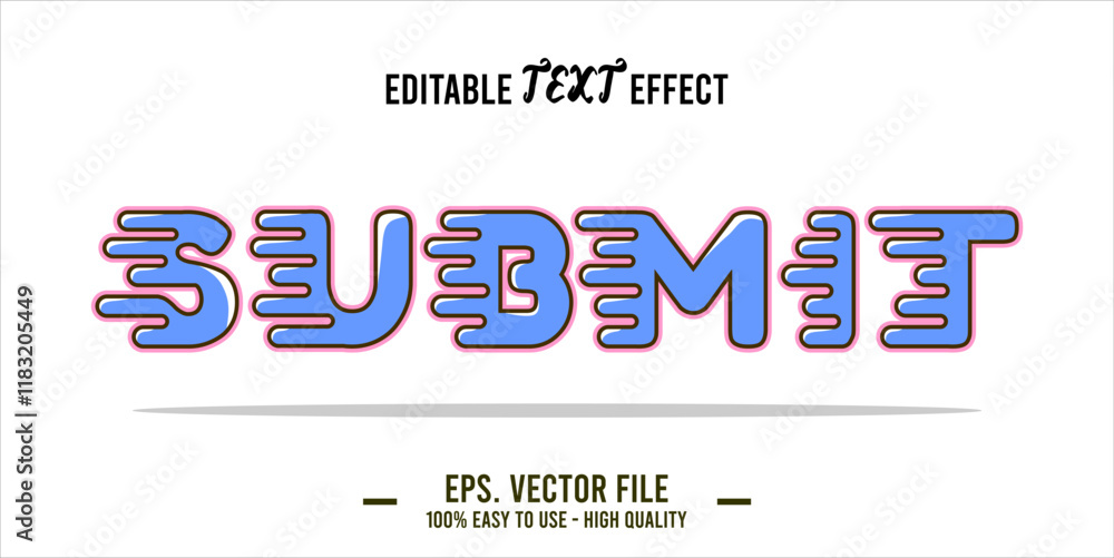 Fototapete typography submit word art illustration, editable text effect, eps file format