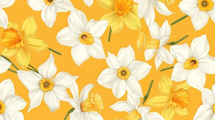 daffodil seamless pattern wallpaper