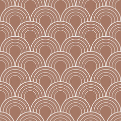 Seamless mocha brown and white art deco slim pattern vector