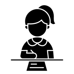 Girl icon in glyph style