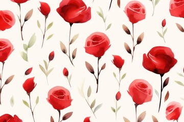 Red rose pattern backgrounds wallpaper.