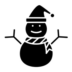 Snowman icon in glyph style