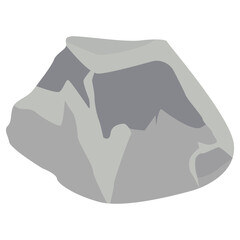 Boulder Stone Cartoon. Isolated on White Background. Vector Illustration.