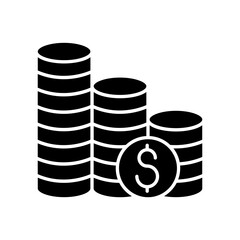 Coin, Money icon in glyph style