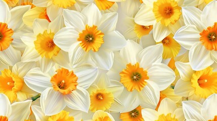 Fototapeta premium daffodil seamless pattern wallpaper
