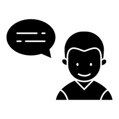 Man speaking icon in glyph style