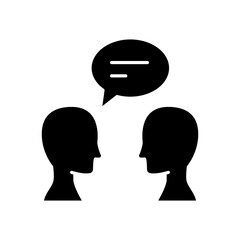 talking icon in glyph style