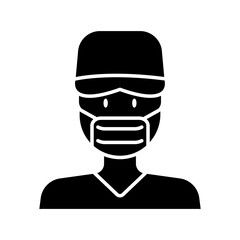 Protester icon in glyph style