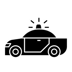Obraz premium Police car icon in glyph style