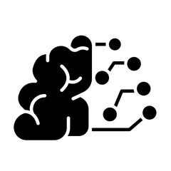 Ai, artificial intelligence, brain icon in glyph style