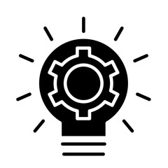 Light bulb creativity icon in glyph style