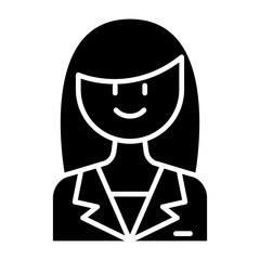 Real estate agent icon in glyph style