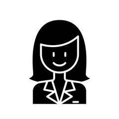 business woman icon in glyph style
