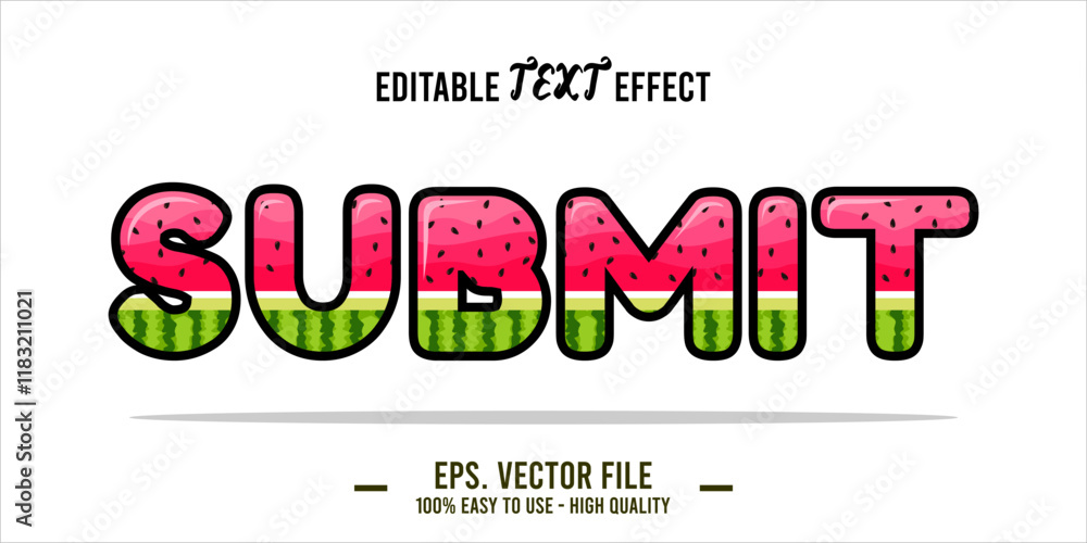 Fototapete typography submit word art illustration, editable text effect, eps file format