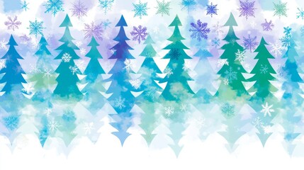 Obraz premium Winter Wonderland Frosty Forest Scene with Snowflakes