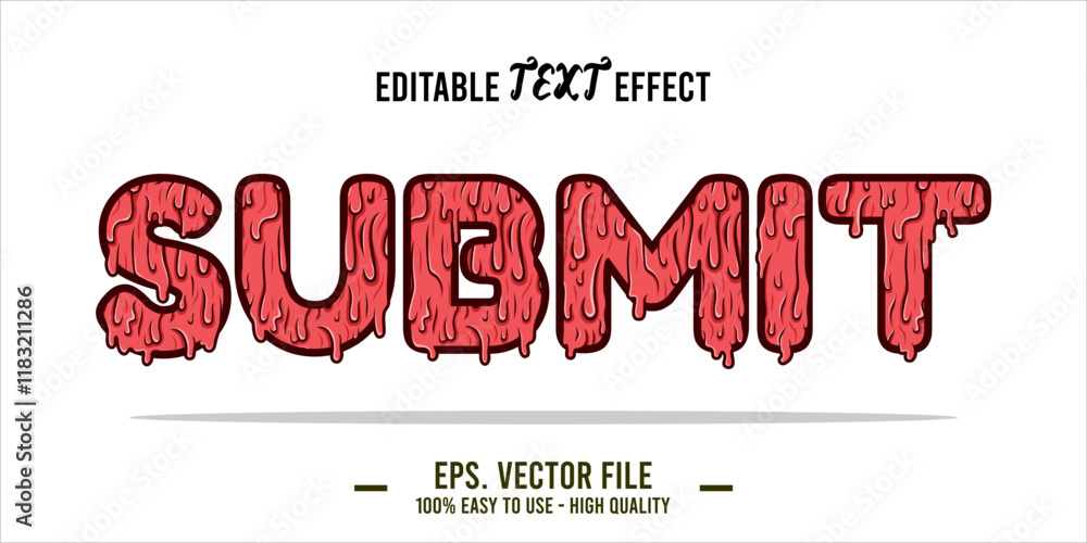 Fototapete typography submit word art illustration, editable text effect, eps file format