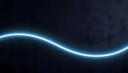 Fototapeta premium Elegant Abstract Design with Subtle Glowing Blue Lines Curving in the Lower Corner of a Black Background 