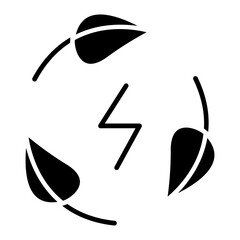 Recycle energy icon in glyph style