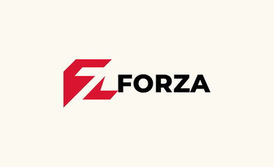 Fototapeta premium Logo letter F and Z in bold and strong concept. Monogram minimalist and modern design.
